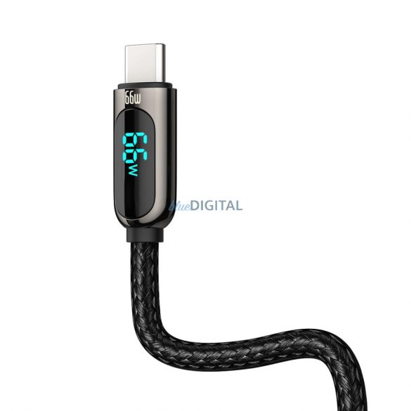 Baseus Display Incarcare Rapida Date USB-A / USB-C 66W Cablu 1 m - negru