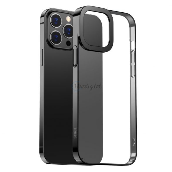 Baseus Glitter Hard PC Husă Transparent Electroplating Husă pentru iPhone 13 Pro Max negru (ARMC000201)