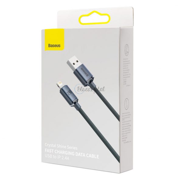 Cablu de date de încărcare rapidă din seria Baseus crystal shine USB tip A la Lightning 2.4A 1.2m negru (CAJY000001)