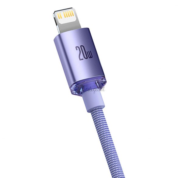 Baseus cristal strălucire serie încărcare rapidă cablu de date USB tip C la Lightning 20W 1.2m violet (CAJY000205)