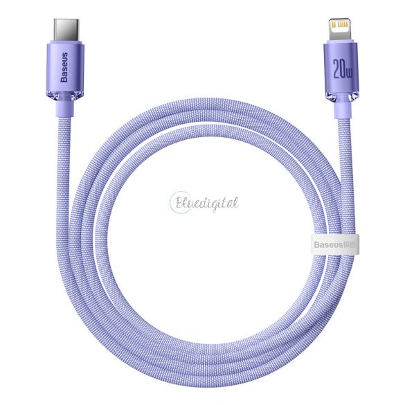 Baseus cristal strălucire serie încărcare rapidă cablu de date USB tip C la Lightning 20W 1.2m violet (CAJY000205)