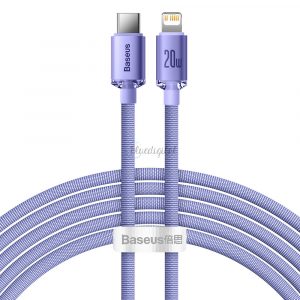 Baseus cristal strălucire serie încărcare rapidă cablu de date USB tip C la Lightning 20W 2m violet (CAJY000305)