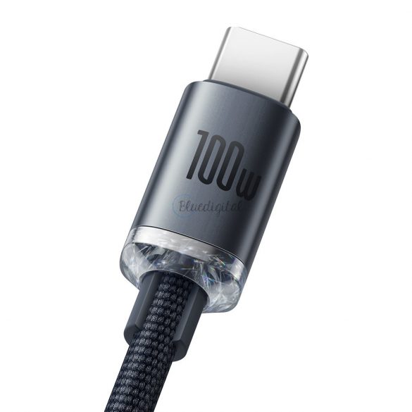 Cablu de date de încărcare rapidă din seria Baseus crystal shine USB tip A la USB tip C100W 1,2 m negru (CAJY000401)