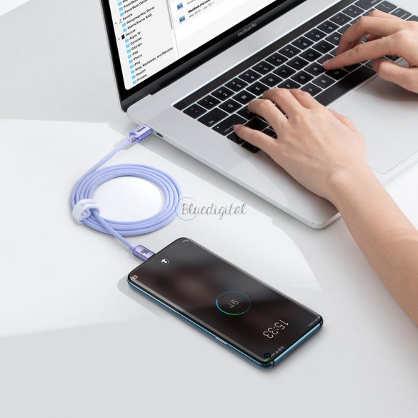 Cablu Baseus Crystal Shine Series Cablu USB pentru încărcare rapidă și transfer de date USB Type C - USB Type C 100W 1.2m violet (CAJY000605)