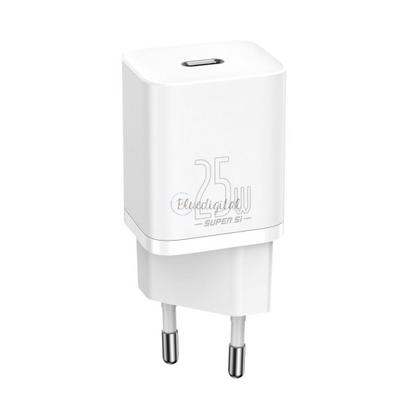 Baseus Super Si 1C încărcător rapid de perete USB Tip C 25W Power Delivery Quick Charge alb (CCSP020102)