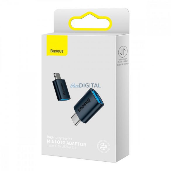 Adaptor Mini OTG din seria Baseus Ingenuity de tip C la USB-A 3.1 albastru