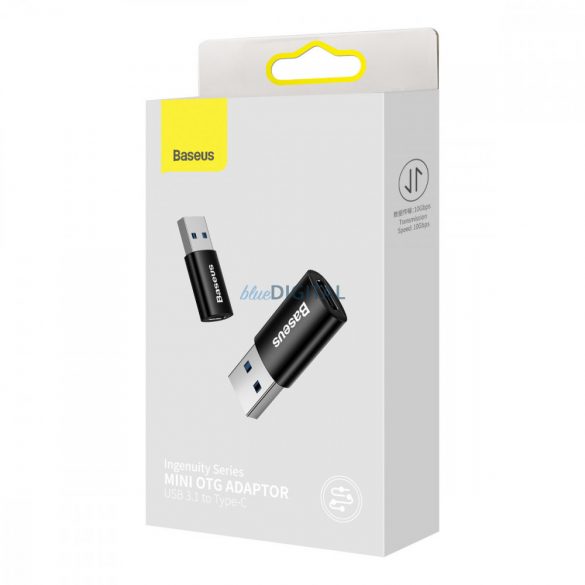 Baseus Ingenuity Series Mini USB 3.1 OTG la adaptor USB tip C negru (ZJJQ000101)