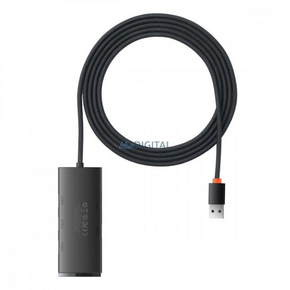 HUB din seria Baseus Lite cu 4 porturi (USB-A la 4xUSB-A 3.0) 2m negru (WKQX030201)