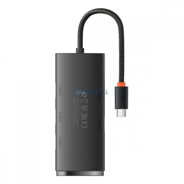 Baseus Lite Series HUB USB Tip C adaptor - 4x USB 3.0 25cm negru (WKQX030301)