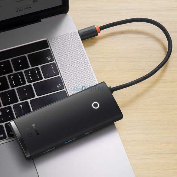 HUB multifuncțional din seria Baseus Lite USB tip C - 2 x USB 3.0 / USB tip C / HDMI 1,4 / SD / TF negru (WKQX050001)