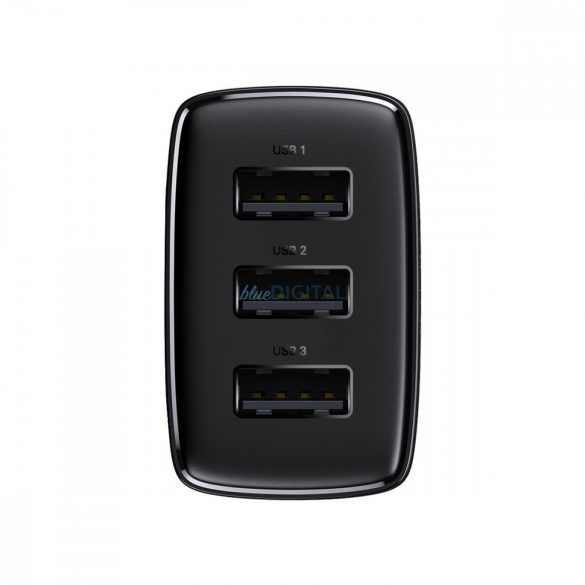 Baseus Încărcător compact 3x USB 17W negru (CCXJ020101)