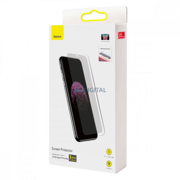 Sticla securizata Baseus pentru iPhone 11 Pro Max / iPhone XS Max Privacy Anti Spy (privatizare) cu capac difuzor + pozitionator (SGBL061702) (compatibil cu carcasa)