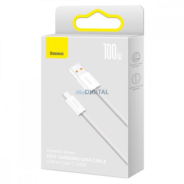 Cablu USB Baseus Dynamic Series - USB Tip C 100W 2m alb (CALD000702)