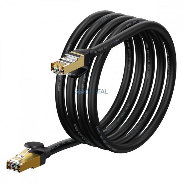 Baseus Speed Seven Fast RJ45 10Gbps cablu de rețea 2m negru (WKJS010301)