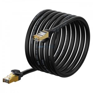 Cablu de rețea de mare viteză Baseus Speed ​​Seven RJ45 10Gbps 5m negru (WKJS010501)