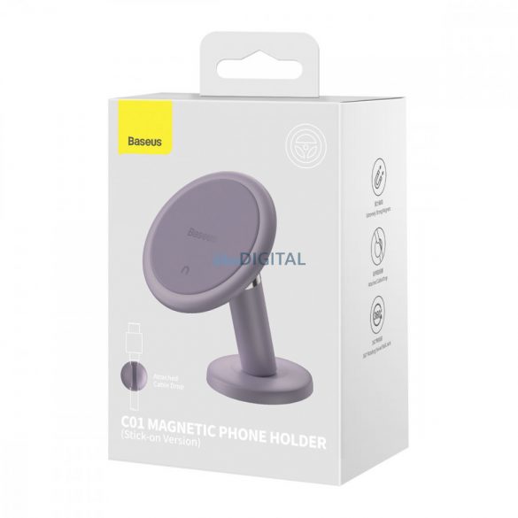 Suport magnetic pentru telefon auto Baseus C01 pentru bord violet (SUCC000005)