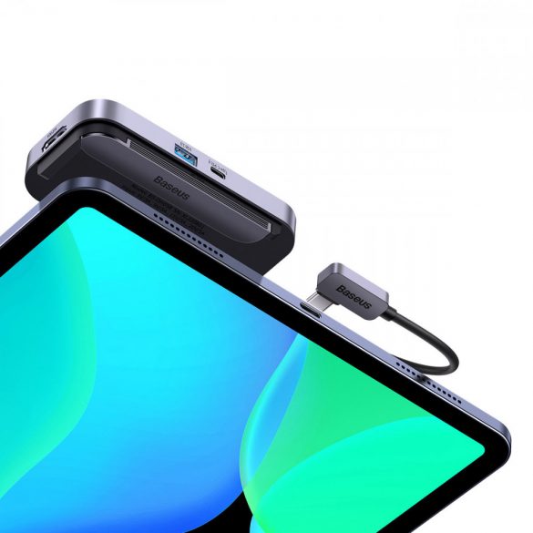 HUB USB-C universal Baseus PadJoy pentru tabletă/smartphone 4in1 USB-C - gri închis