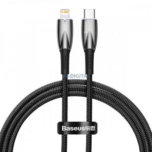 Cablu Baseus Glimmer Series cu încărcare rapidă USB-C - Lightning 480Mb/s PD 20W 1m negru