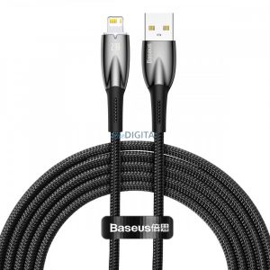 Cablu Baseus Glimmer Series cu încărcare rapidă USB-C - Lightning 480Mb/s 2.4A 2m negru