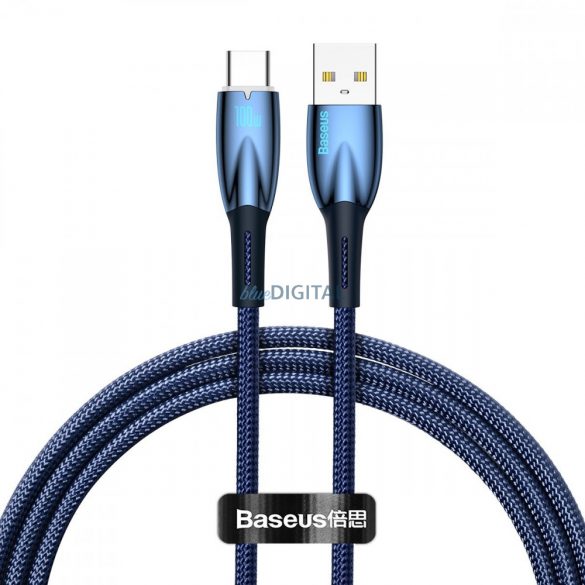 Cablu de încărcare rapidă Baseus Glimmer Series USB-A - USB-C 100W 480Mbps 1m albastru