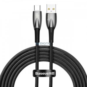 Cablu de încărcare rapidă din seria Baseus Glimmer USB-A - USB-C 100W 480Mbps 2m negru