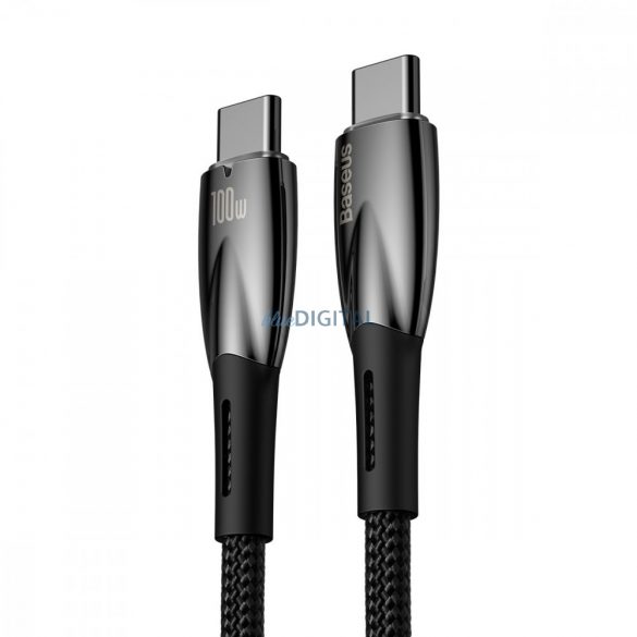 Cablu Baseus Glimmer Series cu încărcare rapidă USB-C 480Mb/s PD 100W 1m negru