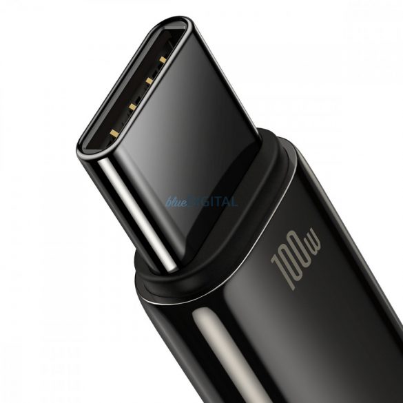 Cablu Baseus Tungsten Gold USB-A - USB-C 480Mb/s 100W 1m negru (CAWJ000001)