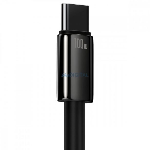 Cablu Baseus Tungsten Gold USB-A - USB-C 480Mb/s 100W 1m negru (CAWJ000001)