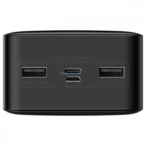 Powerbank Baseus Bipow cu display 30000mAh 15W negru (Overseas Edition) + cablu USB-A - Micro USB 0.25m negru (PPBD050201)