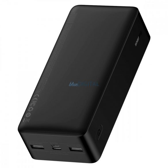 Powerbank Baseus Bipow cu display 30000mAh 15W negru (Overseas Edition) + cablu USB-A - Micro USB 0.25m negru (PPBD050201)