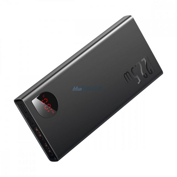 Power bank Baseus Adaman Metal cu încărcare rapidă 10000mAh 22.5W (Overseas Edition 2021) negru + cablu USB-A - USB-C 3A 0.3m negru