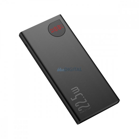 Power bank Baseus Adaman Metal cu încărcare rapidă 10000mAh 22.5W (Overseas Edition 2021) negru + cablu USB-A - USB-C 3A 0.3m negru