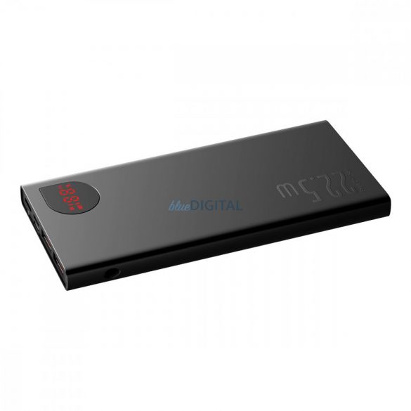 Power bank Baseus Adaman Metal cu încărcare rapidă 10000mAh 22.5W (Overseas Edition 2021) negru + cablu USB-A - USB-C 3A 0.3m negru