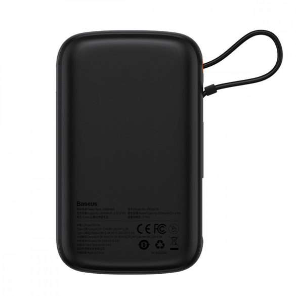 Powerbank 10000mAh 20W Baseus Qpow Pro Overseas Edition + Cablu USB C 3A - Negru