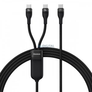 Baseus Flash Series Ⅱ Fast Charging Cable 2in1 USB-C - 2xUSB-C 100W 1.5m negru