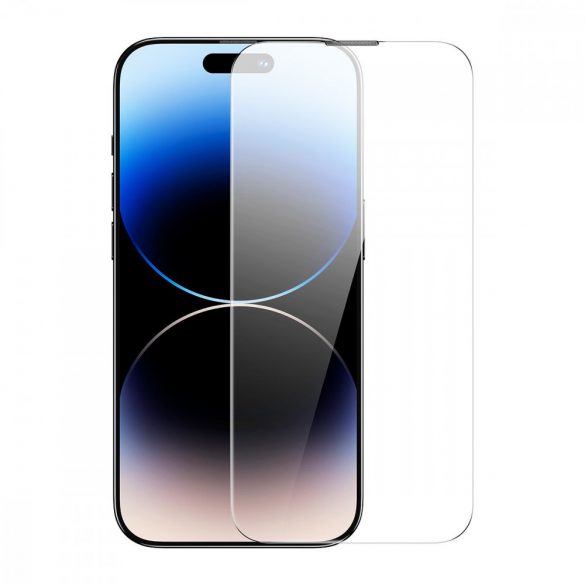 Sticlă securizată cu ecran complet Baseus pentru iPhone 14 Pro Max cu capac difuzor 0,3 mm + cadru de montare