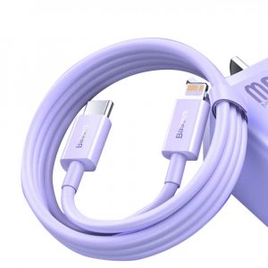 Cablu de încărcare rapidă USB-C / transfer de date - Lightning PD 20W 1m Baseus Superior Series - violet