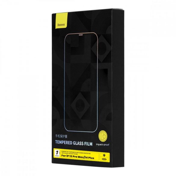 Sticlă securizată cu ecran complet Baseus pentru iPhone 14 Plus / 13 Pro Max cu capac difuzor 0,4 mm + kit de montare