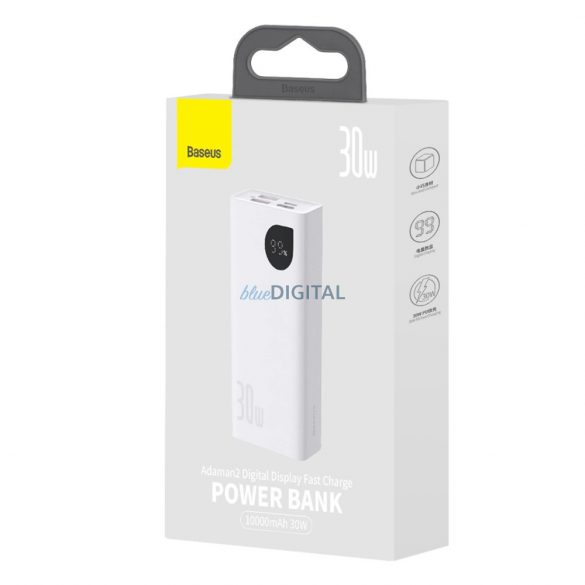 Powerbank Baseus Adaman2 cu afișaj digital 2x USB-A / 1x USB-C 10000mAh 30W - alb