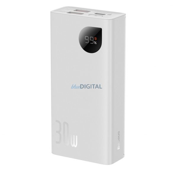 Powerbank Baseus Adaman2 cu afișaj digital 2x USB-A / 1x USB-C 10000mAh 30W - alb