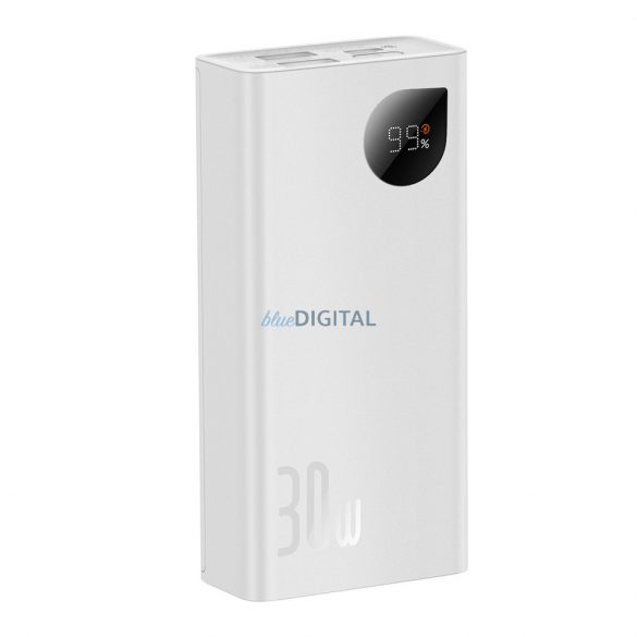 Powerbank Baseus Adaman2 cu afișaj digital 2x USB-A / 1x USB-C 10000mAh 30W - alb