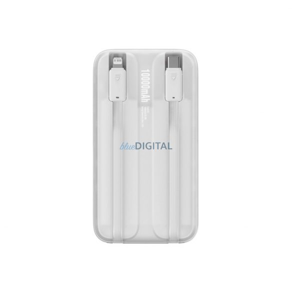 Powerbank din seria Baseus Comet cu display 10000mAh 22.5W - alb + USB-A - cablu USB-C 0.3m - alb