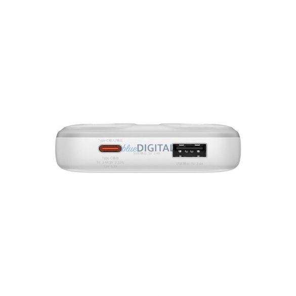 Powerbank din seria Baseus Comet cu display 10000mAh 22.5W - alb + USB-A - cablu USB-C 0.3m - alb