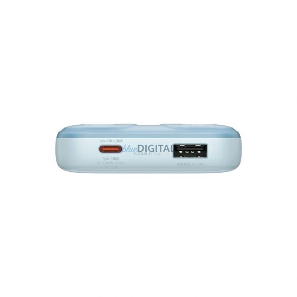 Powerbank din seria Baseus Comet cu display 10000mAh 22.5W - albastru + USB-A - cablu USB-C 0.3m - alb