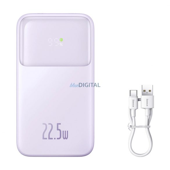 Powerbank din seria Baseus Comet cu display 10000mAh 22.5W - violet + cablu USB-A / USB-C