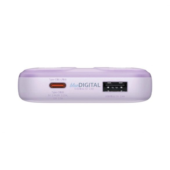 Powerbank din seria Baseus Comet cu display 10000mAh 22.5W - violet + cablu USB-A / USB-C