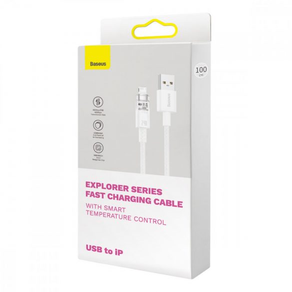 Cablu seria Baseus Explorer USB - Lightning 2.4A 2 m alb (CATS010102)