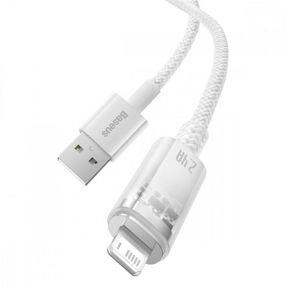 Cablu seria Baseus Explorer USB - Lightning 2.4A 2 m alb (CATS010102)