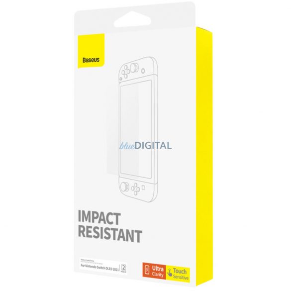 Set de 2x sticlă temperată Baseus Crystal pentru Nintendo Switch OLED 2021 + kit de montare - transparent