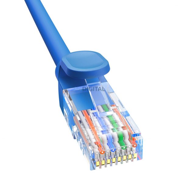 Cablu Ethernet Baseus Cat 6 de mare viteză RJ-45 1000 Mb/s 0,5 m rotund - albastru